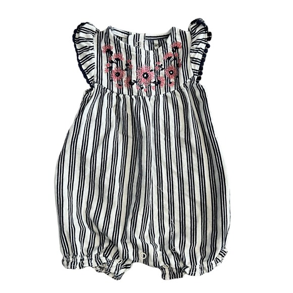 Carter's Other - Carters Baby Girl Sz 3 mo Summer Sleeveless Jumper Stripes Flowers